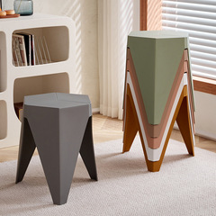 Minimalist Plastic Stool Nordic Creative Square Stool Glue Stool Home High Stool Anti-slip Thick Stackable Waiting Room Stool