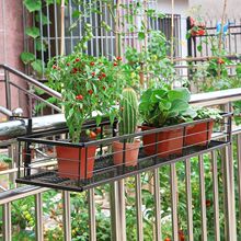 阳台养花架栏杆悬挂花盆挂架挂式铁艺护栏室内多肉花架长方形挂篮