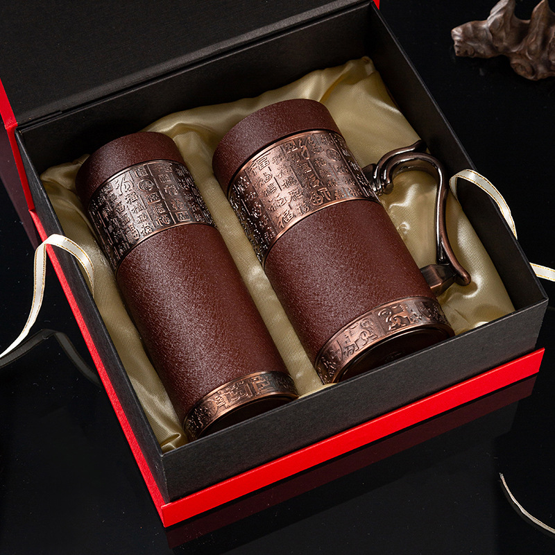 Yixing taza de aislamiento de arena púrpura, taza de té de burbujas para mujeres y hombres, regalo de cumpleaños para padres y maestros.