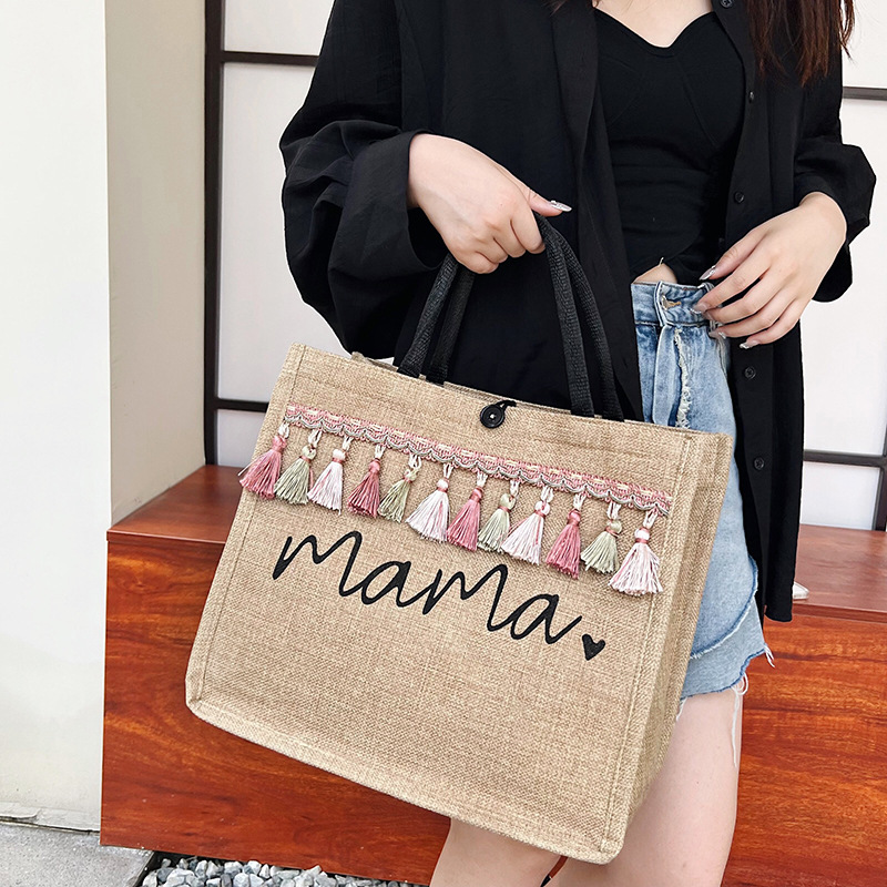 Bolso de mujer 2023 nuevo bolso de mujer de gran capacidad de moda coreana tela de lona impresa borda bolso especial