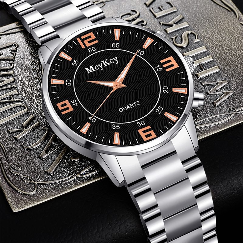 Direct Gift McyKcy Montre à quartz pour homme avec bracelet en acier allié simple_voghion.com