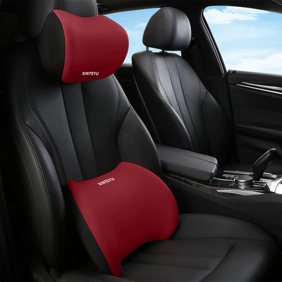 for Driving, Lumbar Support, Waist – Waist support - burgundy-headrest-lumbar-pillow-standard
