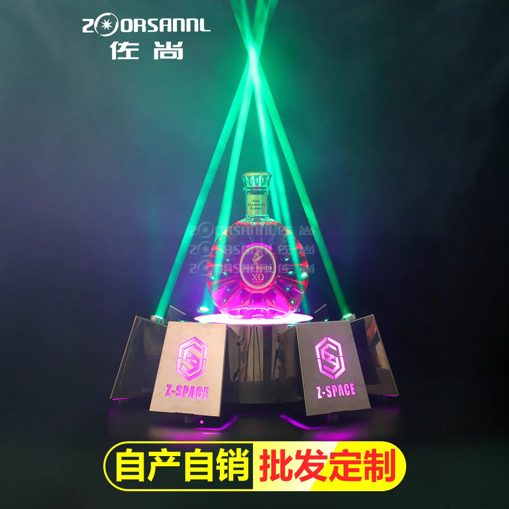 Barra de vino emisor de luz vino creativo vino extranjero soporte de exhibición KTV champán titular LED Acero inoxidable láser vino titular