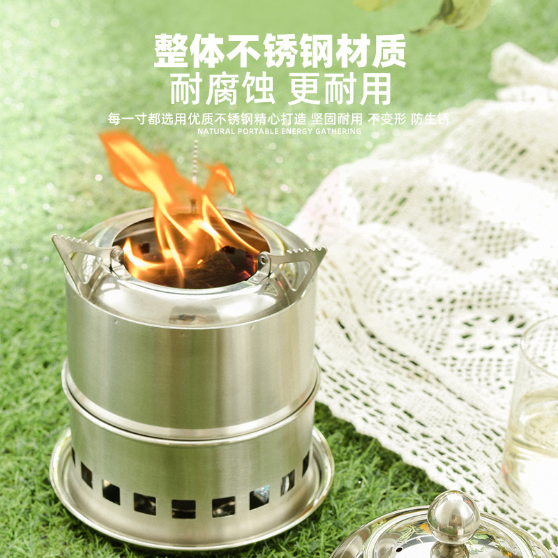 Estufa de agua al aire libre estufa de leña al aire libre portátil nueva fabricación de té estufa de picnic camping cocina conjunto completo