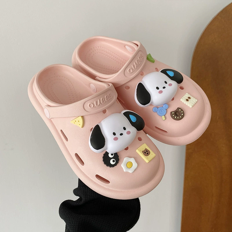 Летняя верхняя одежда для женщин Dly Croc Shoes, новые с толстой подошвой пляжные нескользящие милые баотоу тапочки