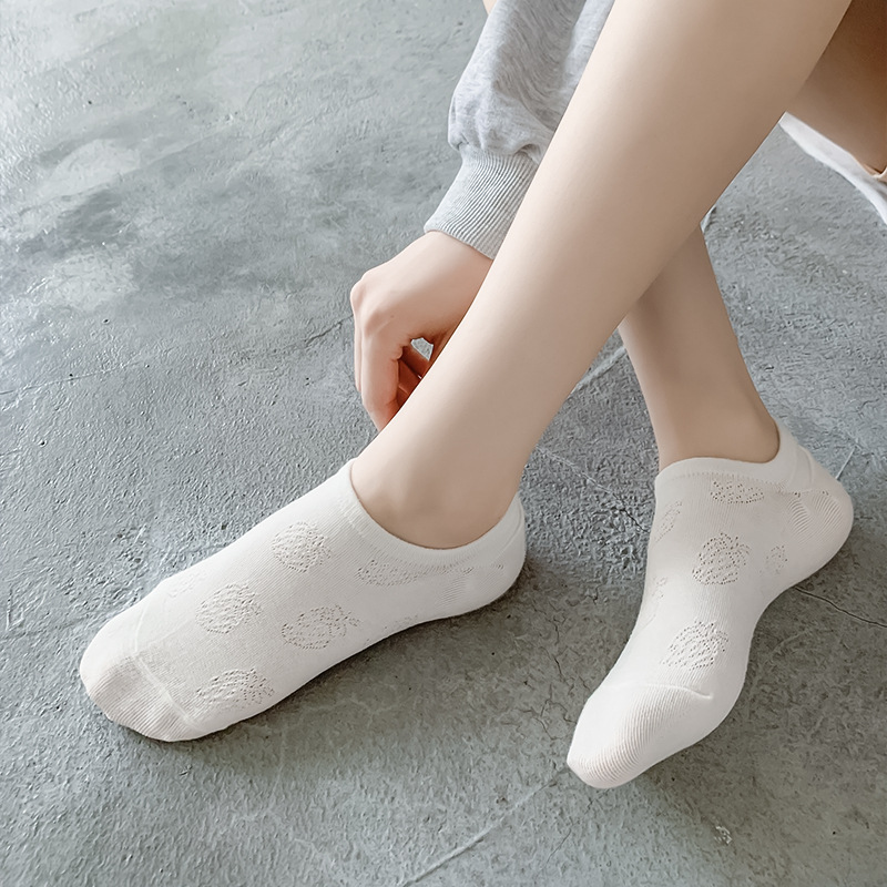 Medias de barco de patrón oscuro, medias invisibles de verano, delgadas y transpirables, medias de color sólido, medias de mujer multifacé, medias de mujer, medias al por mayor.
