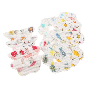 Petal bib baby bib 360 degrees eight-layer gauze bib printed baby cotton bib wholesale