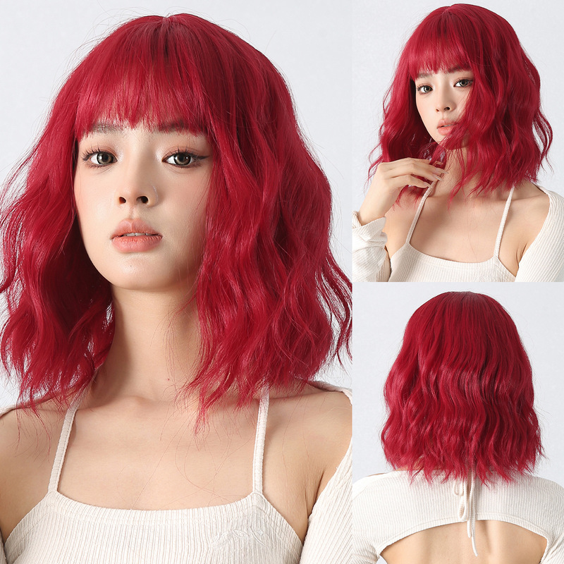 Cross-border bob wig women's short hair wool curly Amazon short curly hair corn perm fluffy Temu explosion full head cover