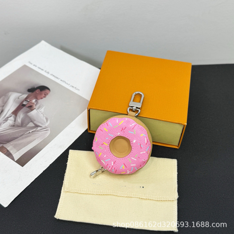 Donkey Fashion Donut Pizza Chocolate Black and White Keychain Bag Key Pendant Valentine's Day Mother's Day Gift