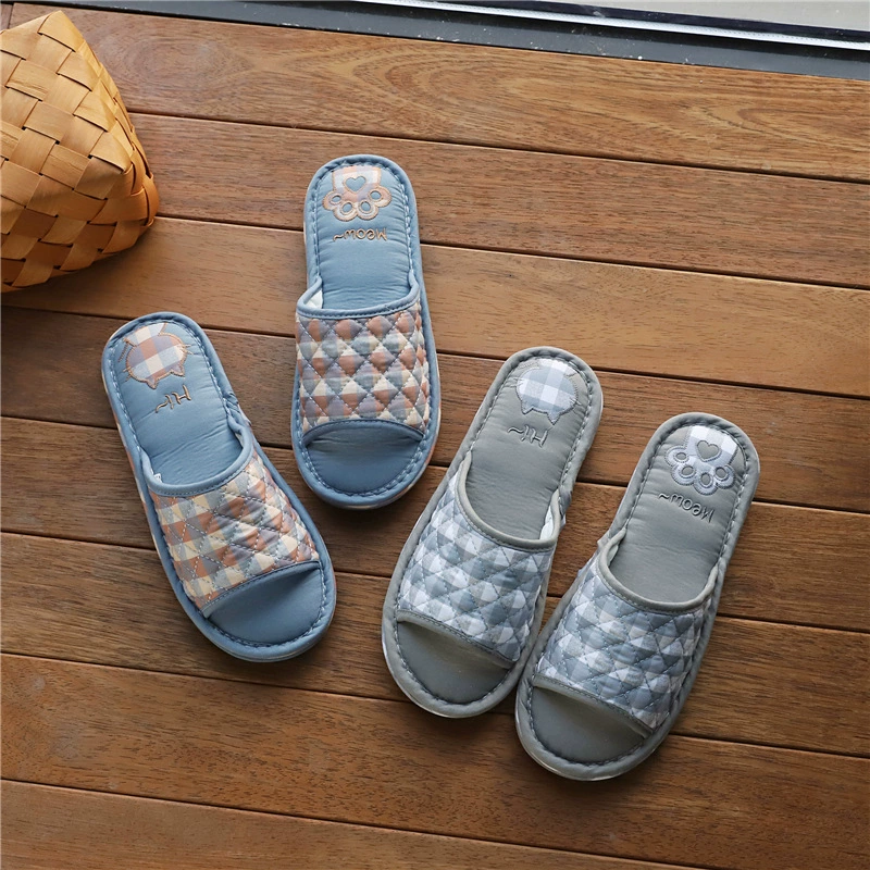 Трансграничные мужские большие удобрения, увеличенные хлопчатобумажные ткани, утолщенные трехслойные бесшумные домашние тапочки для пола