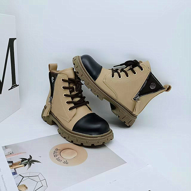 2025 red pequeña fragancia de algodón otoño y invierno debe botas cortas niños de moda universal botas de caballero botas Martin