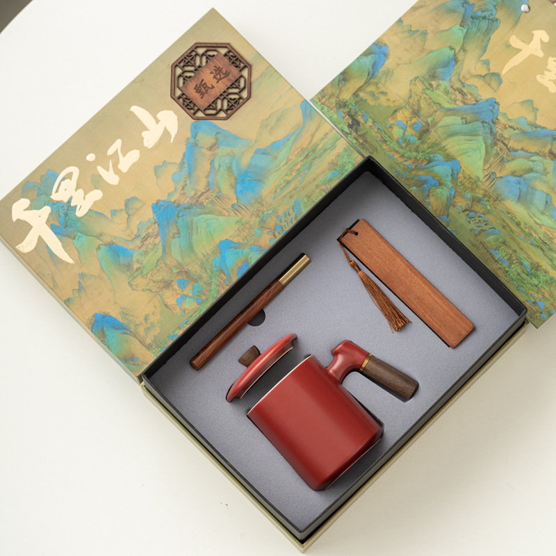 Taza de madera creativa con marcador de escritura de madera de sandalwood marcadores taza de cerámica taza de café taza de agua logotipo tallado