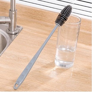 Long Handle Silicone Water Cup Brush Household Kitchen No Dead Angle Cleaning Brush Milk Bottle Brush Cleaning Teapot Teacup Brush