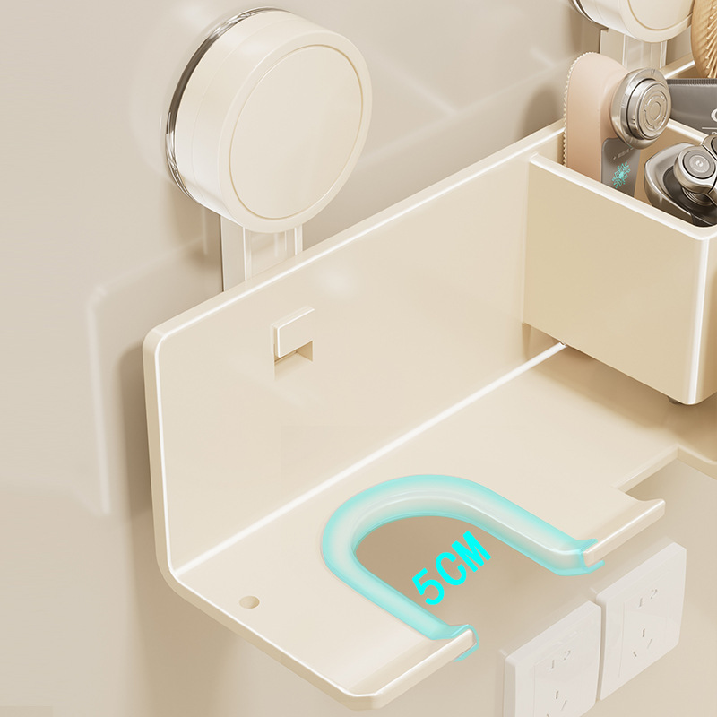 Bandeja de succión de baño, estante para secador de pelo, estante para baño, estante para colgar en la pared para el hogar, soporte para almacenamiento perezoso, estante en la pared