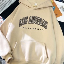 跨境批发秋冬卫衣女款加绒连帽套头宽松印花大码薄绒外套ins潮女