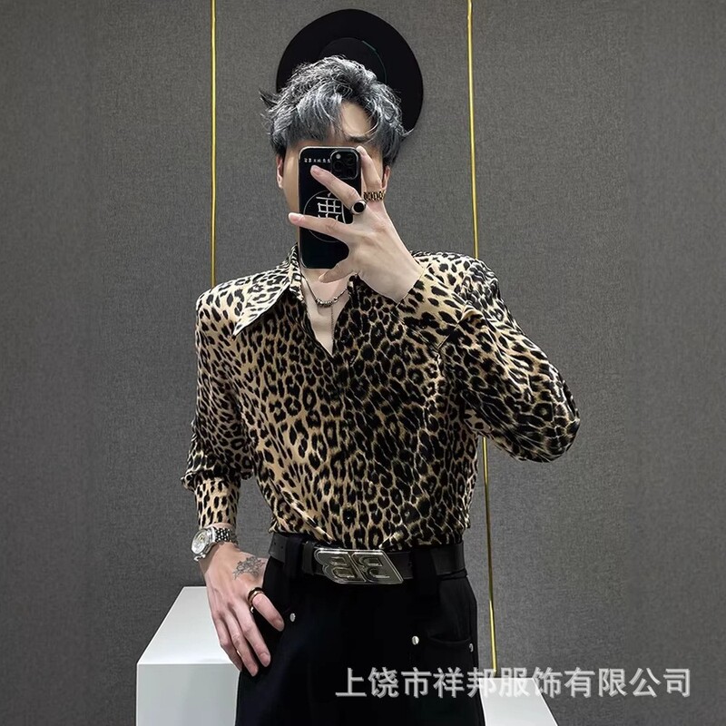 3D Printed Shirt for Men, Ins-Style Design, Fashionable American-Style Drapey Long-Sleeve Floral Rose Shirt, Versatile Men's Top