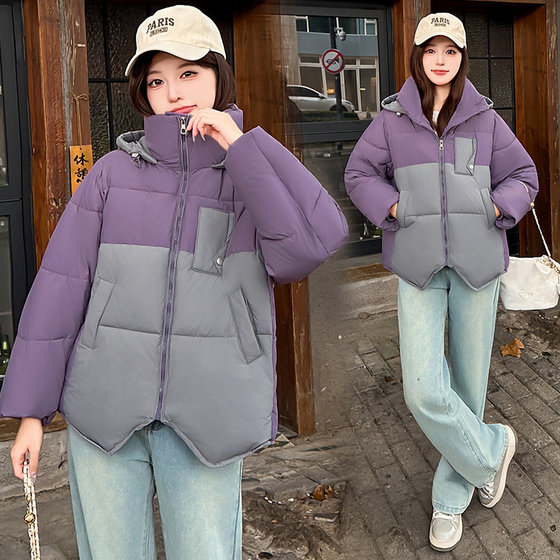 Capa de algodón de pluma para mujeres corta de invierno 2025 nueva moda suelta con una chaqueta de algodón delgada y cálida y gruesa image 3