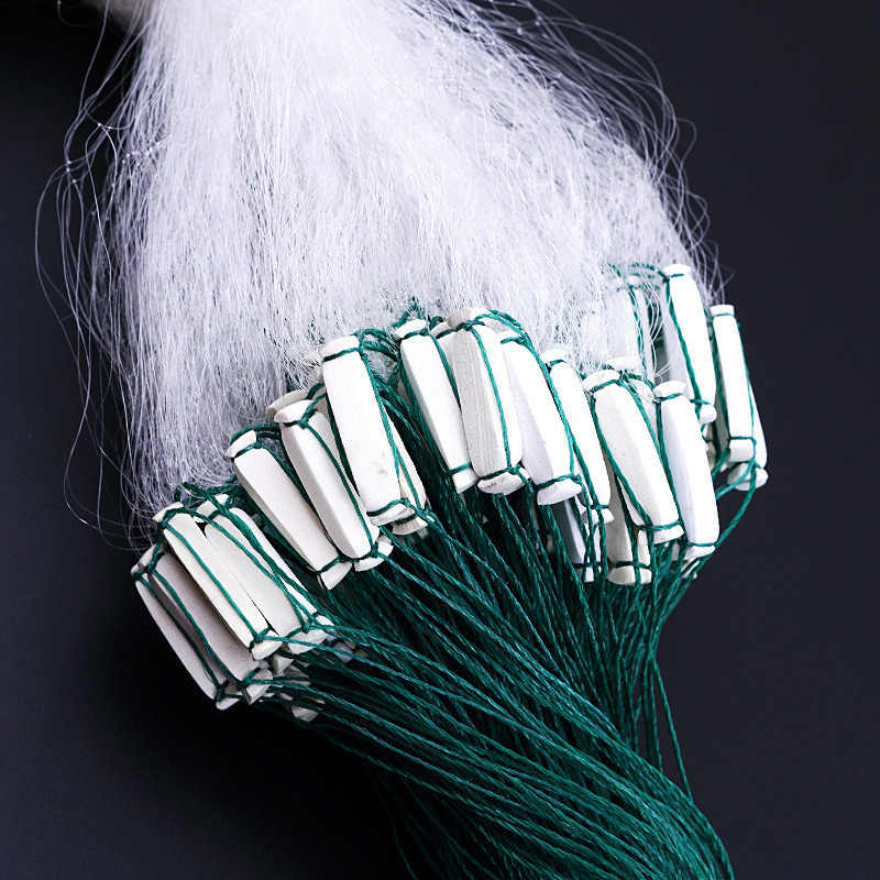 Fish net fishing gear mesh wire three-layer sink net single-layer float net hanger fishing net crucian carp silver carp mesh white fish net