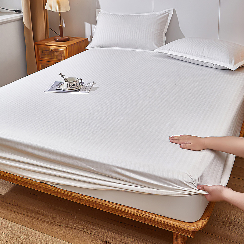 Shuozhiyang Cross-Border Brushed Satin Bed Sheet Single Piece Hotel and Guesthouse Bed Cover Mattress Cover Elastic Band Bed Sheet Set Pillowcase