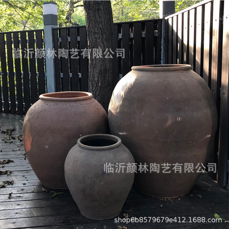 [Yan Lin] Paisaje de vasijas de cerámica gruesas vasijas de cerámica decorativas de jardín gran vasijas de cerámica antigua vasijas de flores combinadas