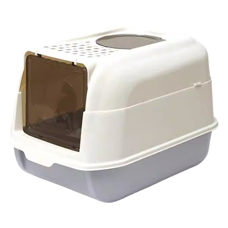 Venta al por mayor caja de arena para gatos grande completamente cerrada desodorante gato inodoro anti-Splash semi-cerrado caja de arena para gatos suministros para mascotas