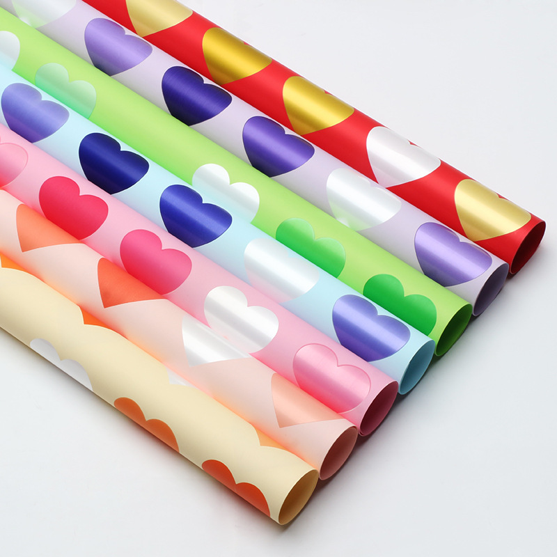Huaxi Neon Love Papel de embalaje de flores Película perlada impermeable Paquete de regalo Papel de flores Papel Ouya Floristería Material de ramo image 5