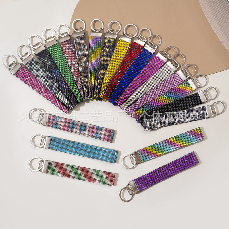 Amazon Cross-border Diamond Rhinestone Wrist Band Mobile Phone Lanyard Car Keychain Pendant