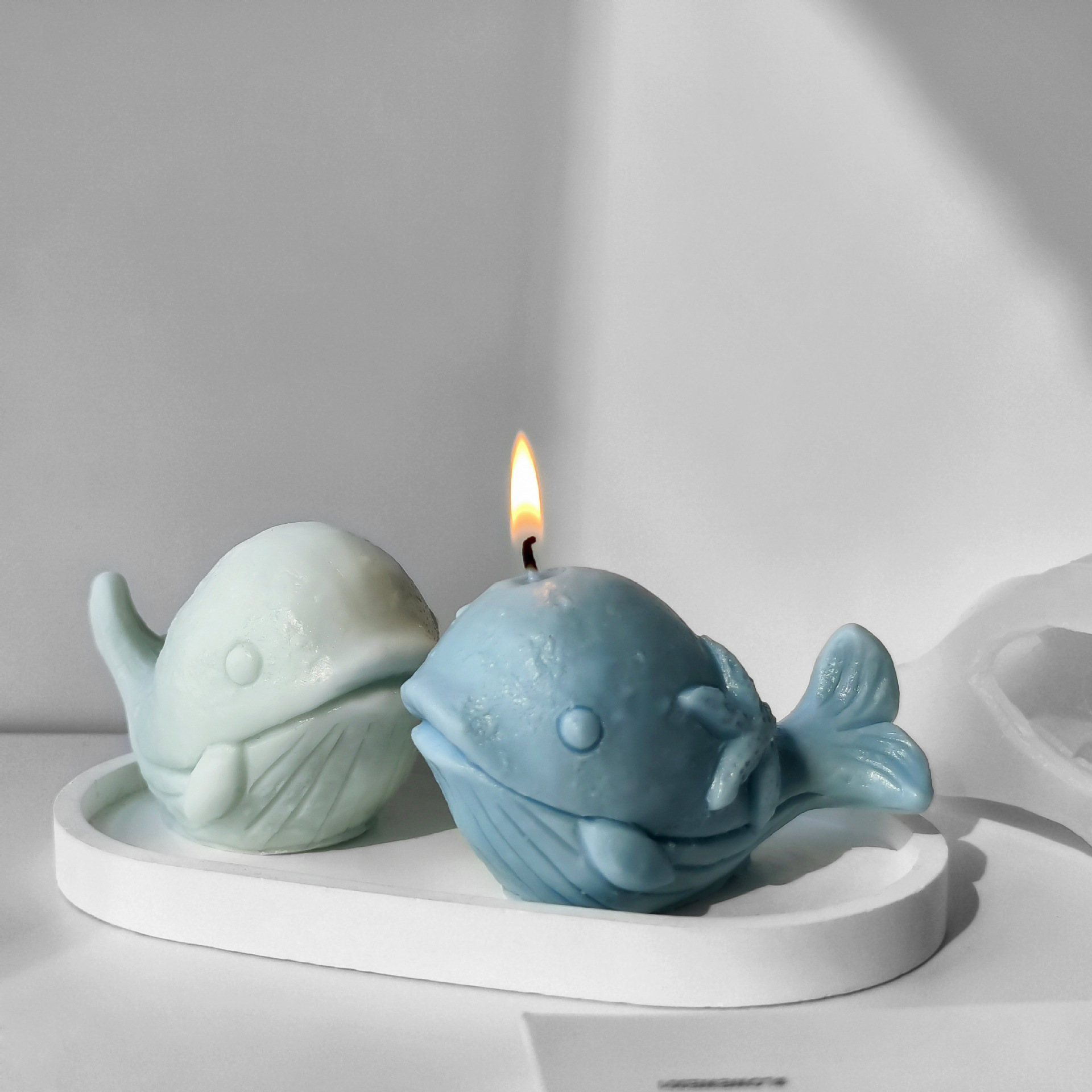 Jiahui delfin cristal de goteo molde de goma DIY jabón hecho a mano delfin de cinta magnética adornos molde de silicona