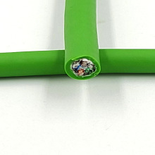 厂家供应UL/CE拖链七类双屏蔽网线CAT7/SFTP每对包铝箔PUR绿色