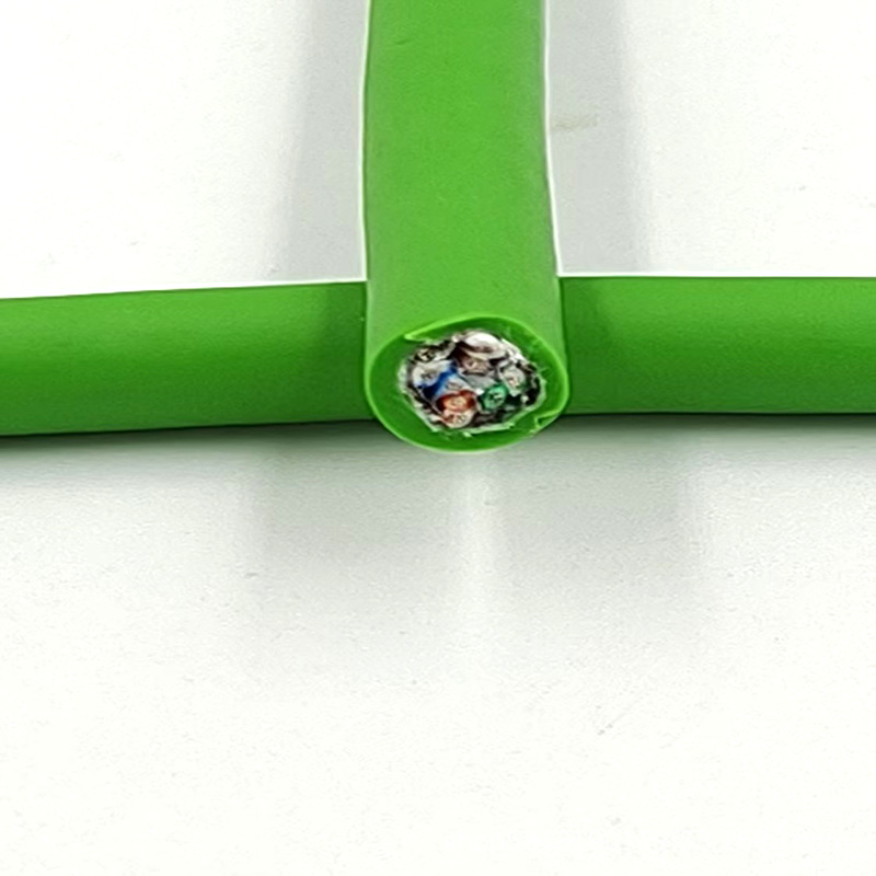 厂家供应UL/CE拖链七类双屏蔽网线CAT7/SFTP每对包铝箔PUR绿色