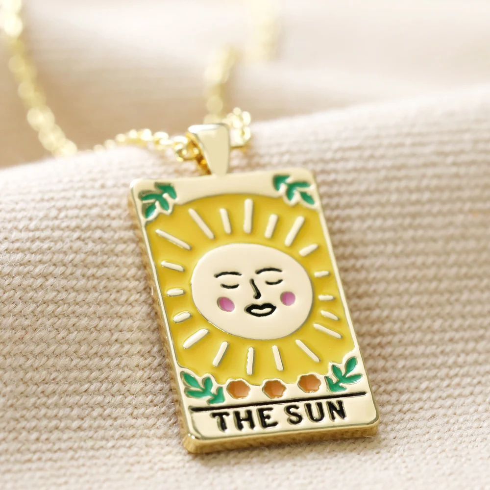 201 Stainless Steel 304 Stainless Steel Titanium Steel Gold Plated Rhodium Plated Retro Enamel Geometric Pendant Necklace display picture 3
