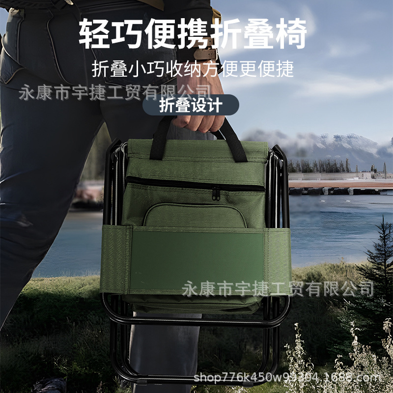 Silla de hielo plegable portátil para exteriores con bolsa de almacenamiento con función de aislamiento del respaldo Silla de pesca de campamento de ocio 3 en 1