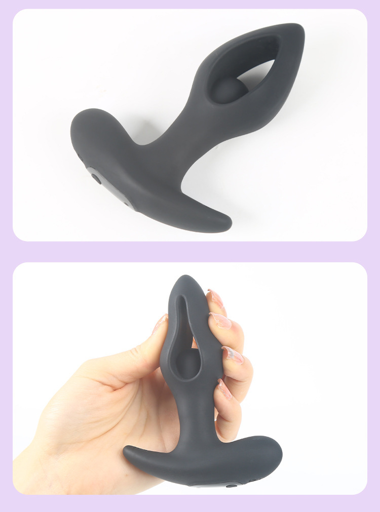 Remote Control Vibrating Anal Plug, Silicone Prostate Massager with Hollow Design — detail image 16
