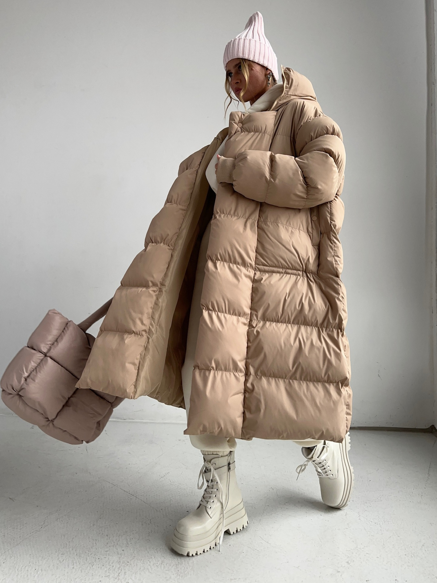 Abrigo largo de algodón para comercio transfronterizo, estilo europeo y americano, nuevo modelo de invierno 2025, elegante y cálido, engrosado con botones ocultos, chaqueta larga de algodón con capucha. image 1