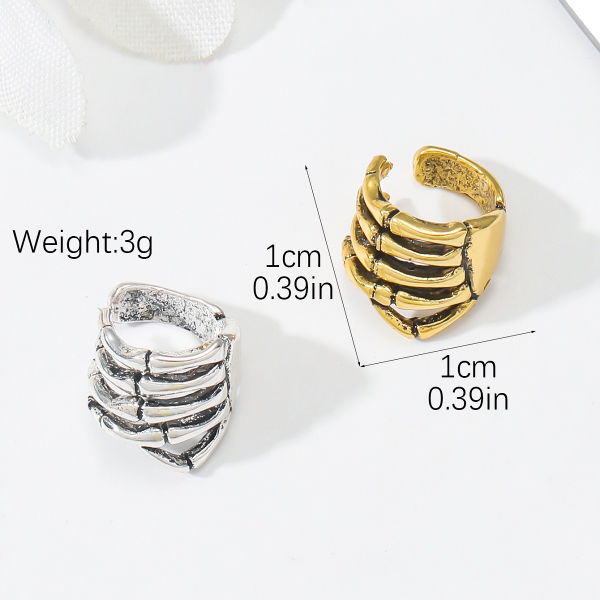 Moda europea y americana retro personalizado Halloween cráneo columna punk estilo earless clip de oreja extraña mano oreja clip de hueso