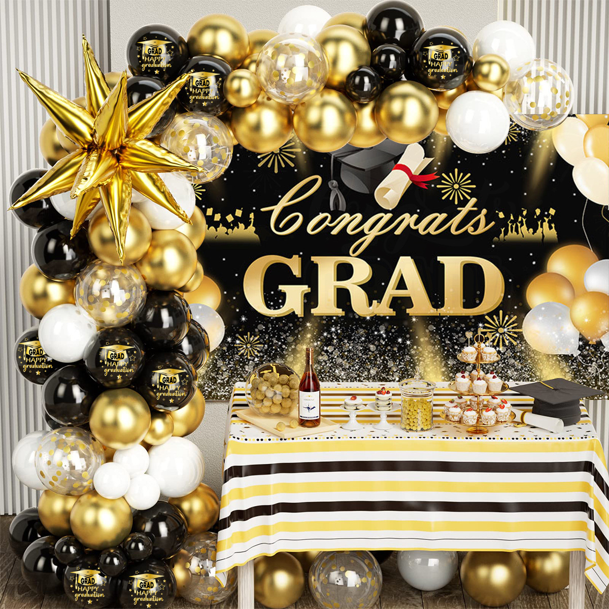 Decoración de la temporada de graduación Globos de látex Decoración transfronteriza Fiesta escolar Globos de graduación de estudiantes redondos de 10 pulgadas