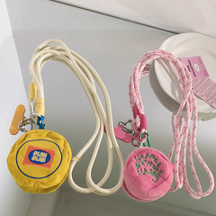 簡約insHAPP圓形零錢包手機掛繩旋轉相機鑰匙扣掛飾掛鏈手機通用