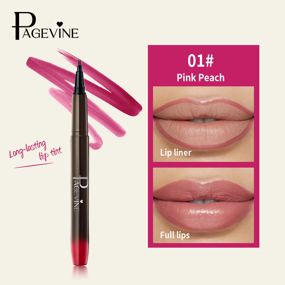 PAGE VINE Brush Lip Liner TK lápiz labial impermeable, anti-contracción, comercio exterior, no decoloración, humectante, suave niebla lápiz labial
