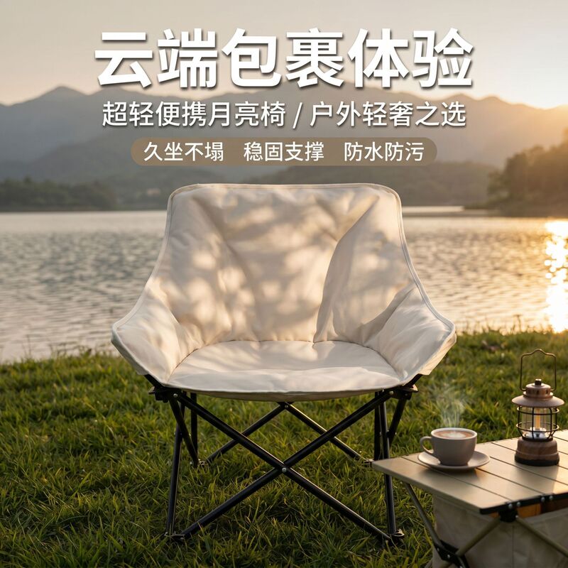 Outdoor Moon Chair Folding Portable Dining Chair Camping Fishing Picnic Art Sketching Durable Folding Chair Moon Chair Outdoor Moon Chair Folding Portable Dining Chair Camping Fishing Picnic Art Sketching Durable Folding Chair Moon Chair