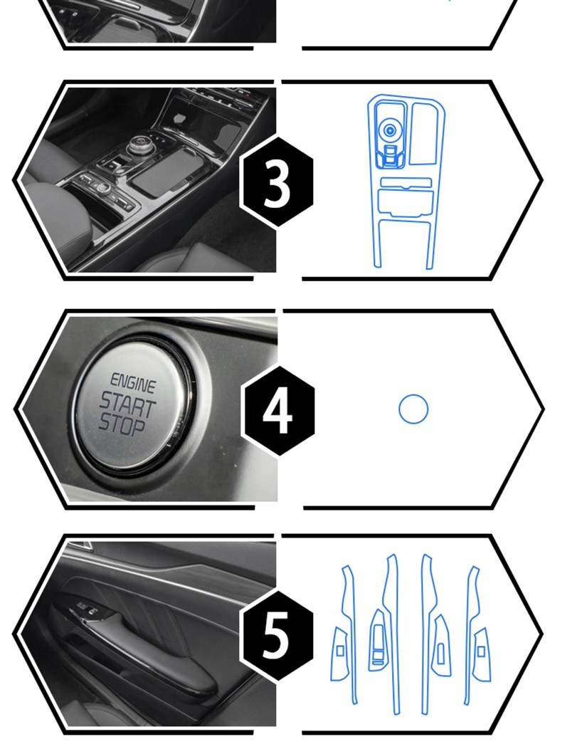 Suitable for 25 Models of Kia K5 Interior Protective Film, Instrument Navigation Screen Film, Air Conditioning Gear Center Control Film Modification