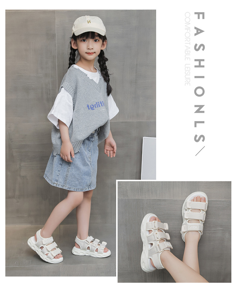 Sandali da spiaggia sportivi popolari per ragazze con suola morbida per bambini dell'estate 2023 nuovi per ragazze grandi e piccole_voghion.com