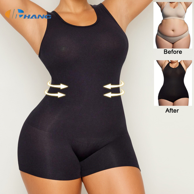 Plus-Size Seamless Shapewear Jumpsuit, Tummy Control Sleeveless Bodysuit, Tight-Fitting Breathable Shapewear, Thin Tummy Control and Butt-Lifting Shapewear