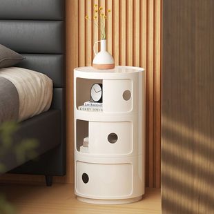 Nordic Ins Internet Celebrity Detachable Storage Cabinet Round Bedside Cabinet Bedroom Cabinet Gap Storage Cabinet Mini Bedside Cabinet