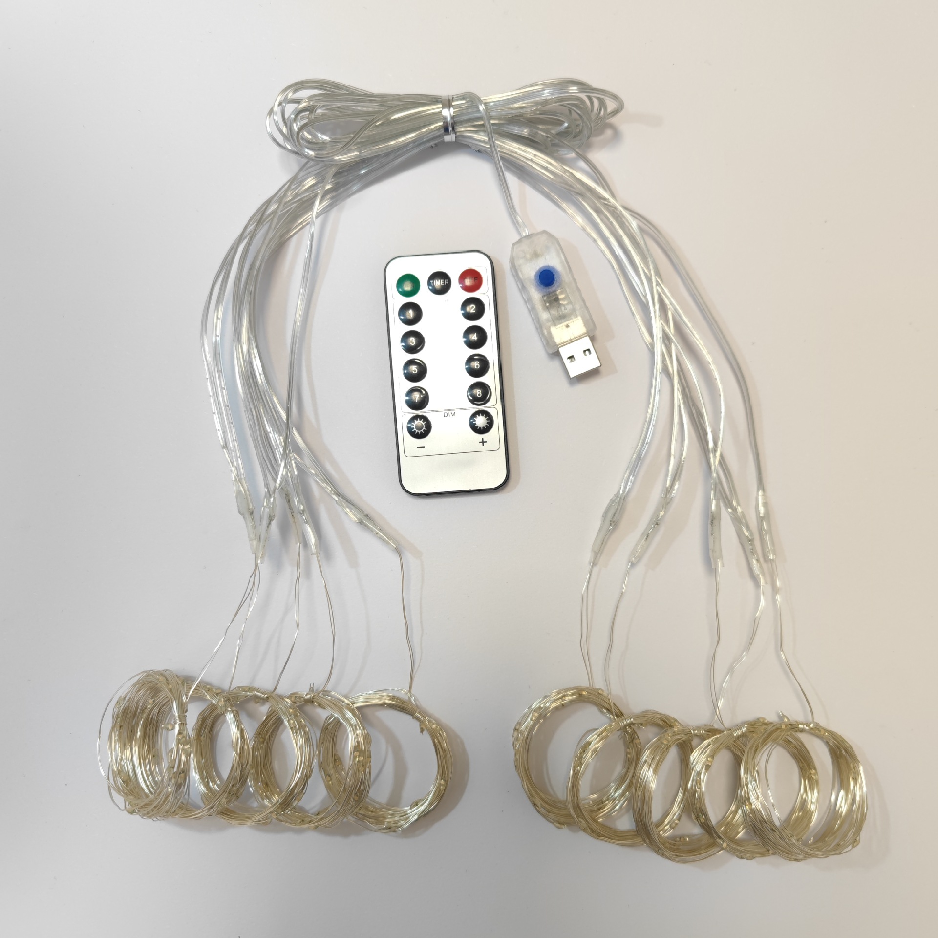 Transfronteriza Amazon LED alambre de cobre cortina de luz Cadena de luz USB control remoto 3*3 con gancho de Navidad de la boda decoración del dormitorio