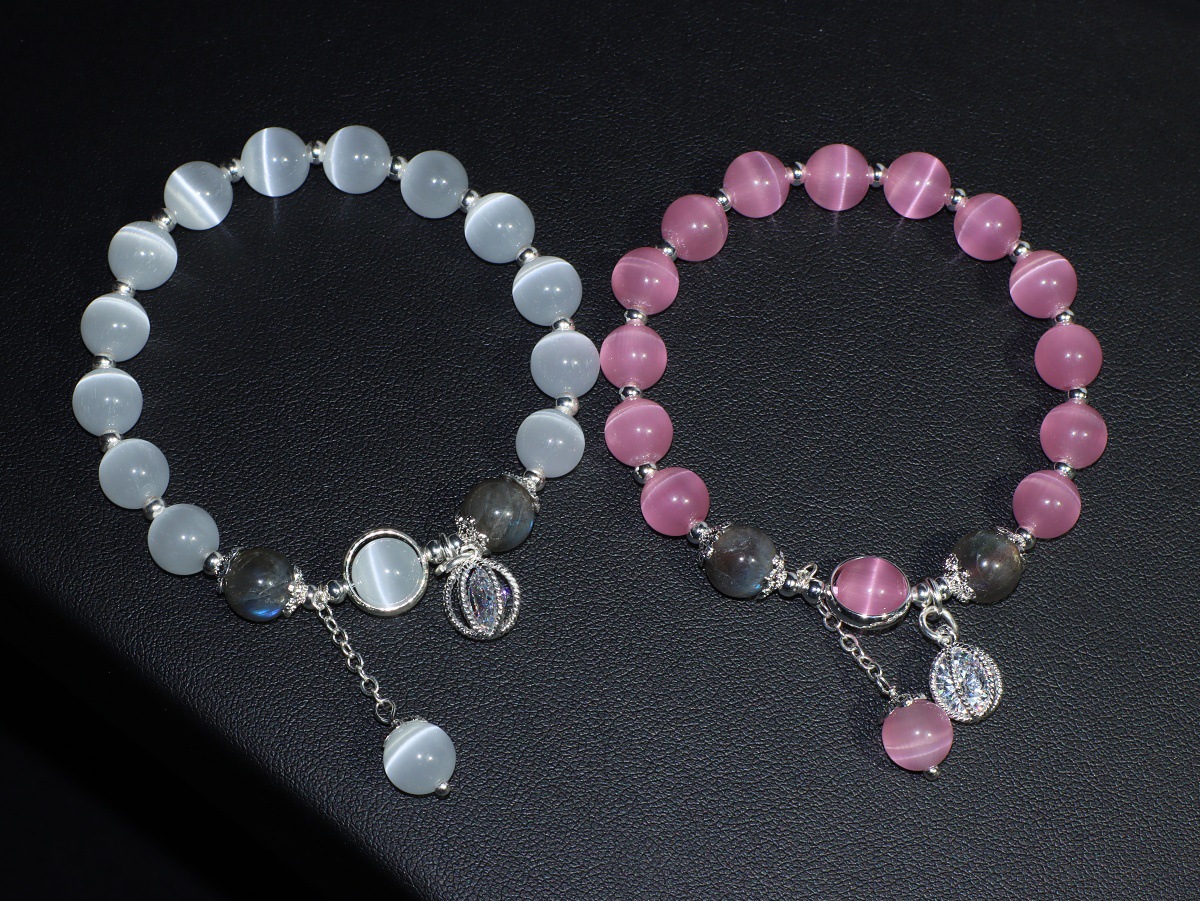 Nouveau Bracelet en pierre œil de chat, Bracelet du même Style pour Temple féminin, cadeau de Collection de bracelets de Style chinois populaire_voghion.com