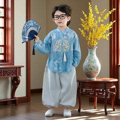 男童汉服新中式套装春秋款中国风儿童古装唐装中秋节幼儿园演出服