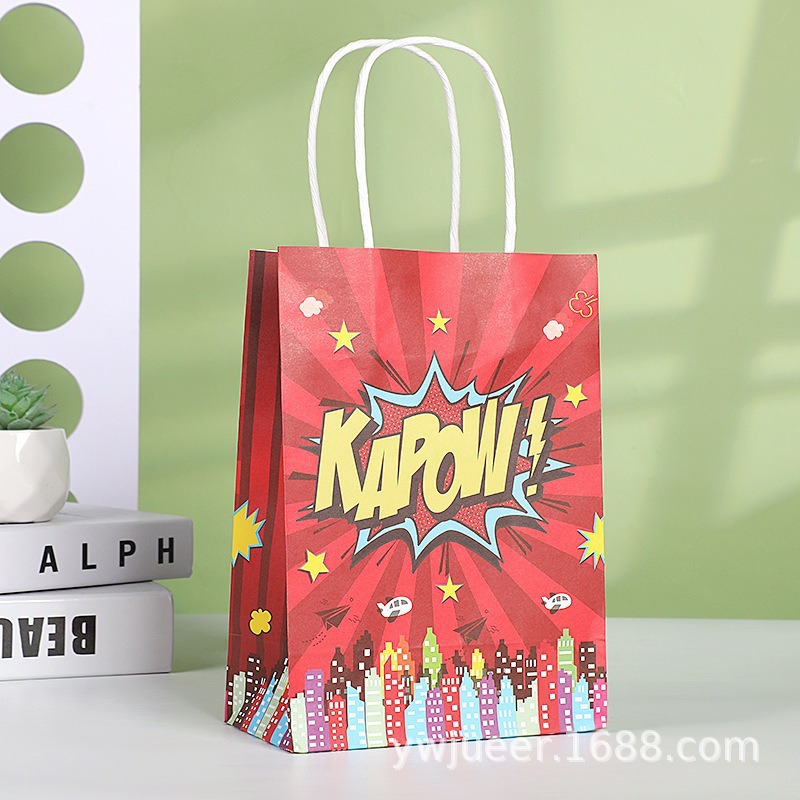 Bolsas de regalo de cumpleaños, bolsas de cartón cartón, bolsas de embalaje para llevar, bolsas de embalaje de regalo de fiesta para niños, bolsas de mano