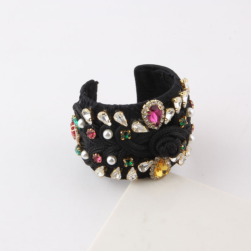 Baroque Style Water Droplets Metal Inlay Artificial Diamond Pearl Womenu0027S Bangle 1 Piece