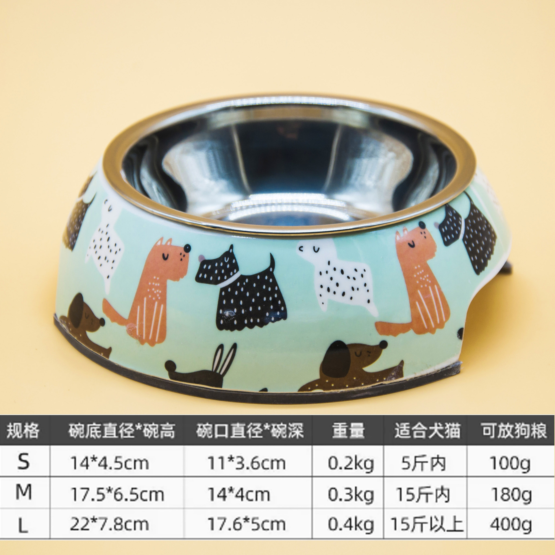 Maceta de comida para perros de doble capa, tazón de comida para gatos de acero inoxidable, tazón de comida para gatos para evitar volcar el tazón de agua para perros, tazón de comida para mascotas para perros grandes