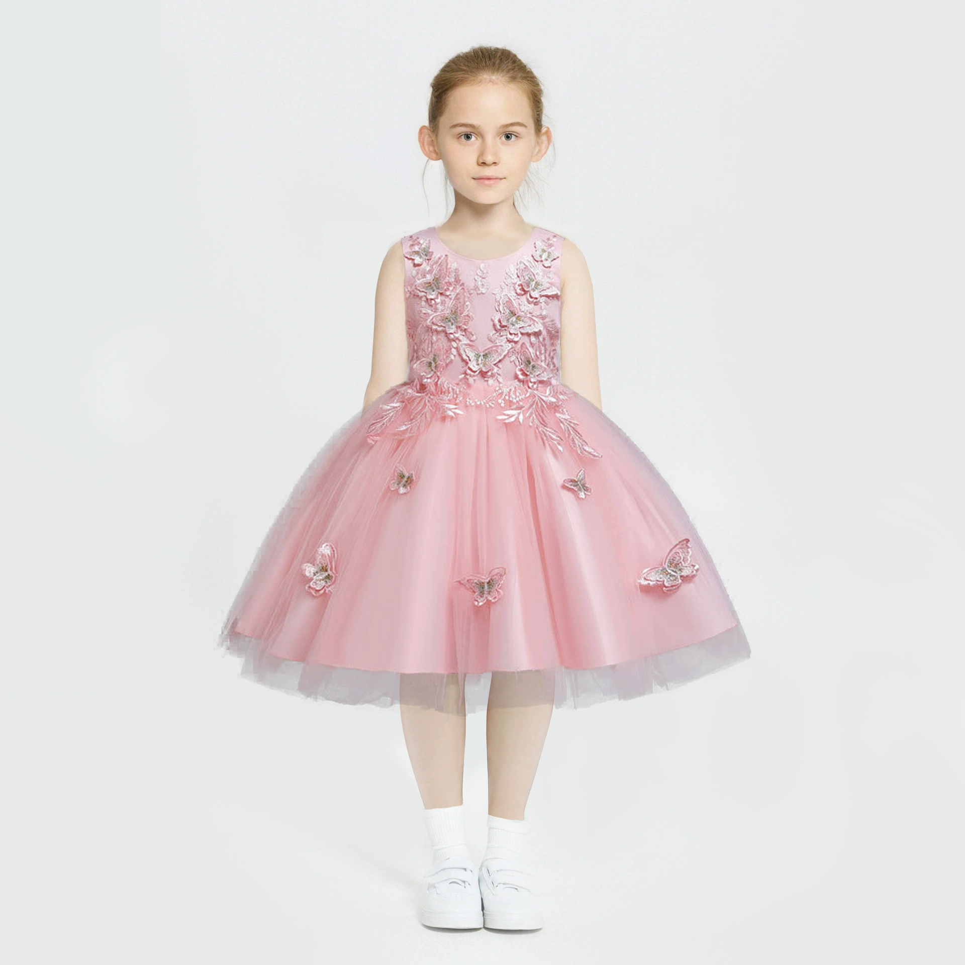 Children's multicoloured evening dress, skirt, wedding dress, small princess costume, European style, for catwalk